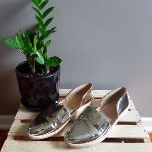 Nine West Metallic Gold Flats